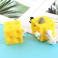 Cheese Mice Squeeze Toy Stress Relief Gift for Parties & Desk Decoration