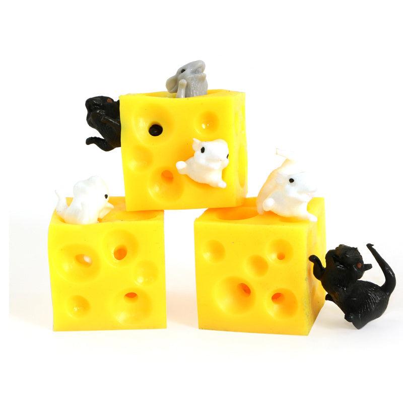 Cheese Mice Squeeze Toy Stress Relief Gift for Parties & Desk Decoration