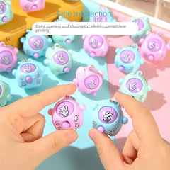 Mini Egg Scissors Stone Cloth Guessing Game Toy Key Chain Gift