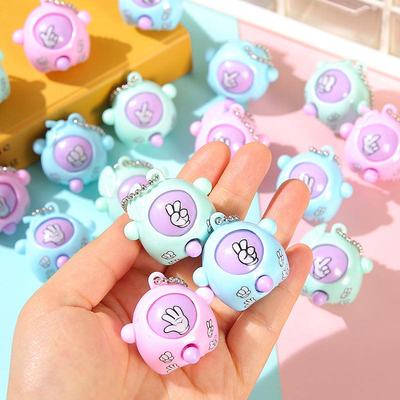 Mini Egg Scissors Stone Cloth Guessing Game Toy Key Chain Gift