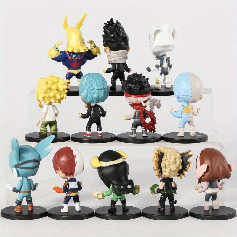 12pcs Anime Q Version Figures Desktop Decoration Toys Dolls Gift