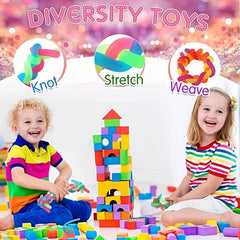 50Pcs Colorful Monkey Noodle Stretchy String Fidget Luminous Style Toys