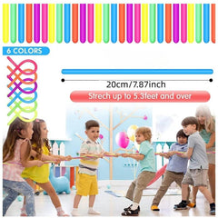 50Pcs Colorful Monkey Noodle Stretchy String Fidget Luminous Style Toys