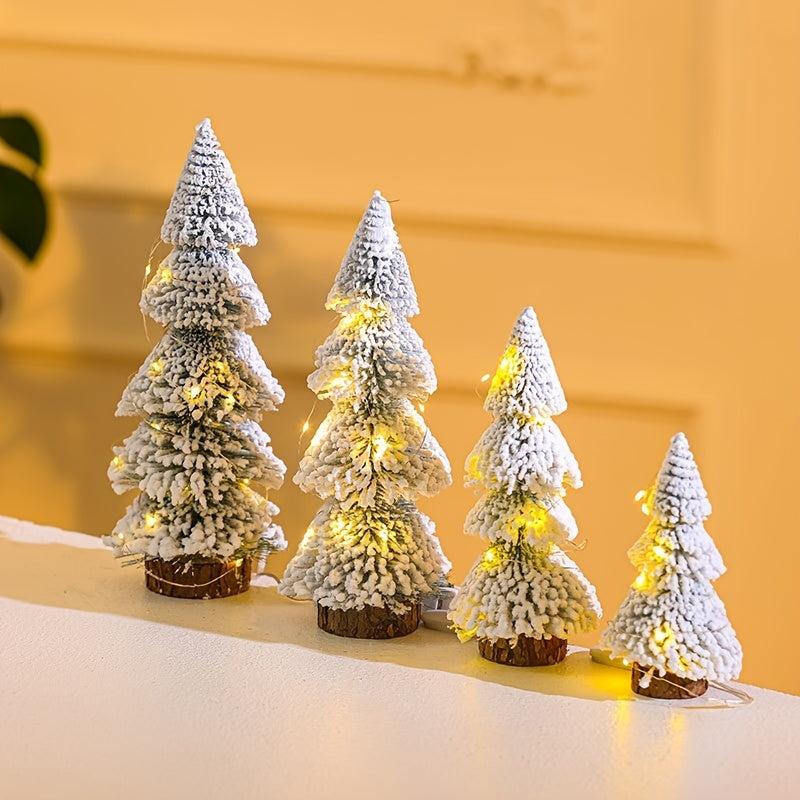 Cedar Tree Tabletop Christmas Ornaments - Mini Scene Layout Decorations