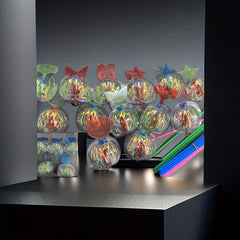 3pcs Bubble Flower Magic Sticks Flash Glow Ribbon Sticks
