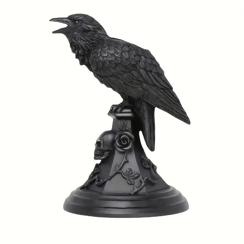 Halloween Gothic Crow Shape Resin Candle Holder