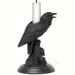 Halloween Gothic Crow Shape Resin Candle Holder