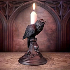 Halloween Gothic Crow Shape Resin Candle Holder