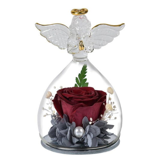 Angel Rose Glass Christmas Ornament