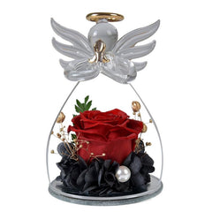 Angel Rose Glass Christmas Ornament