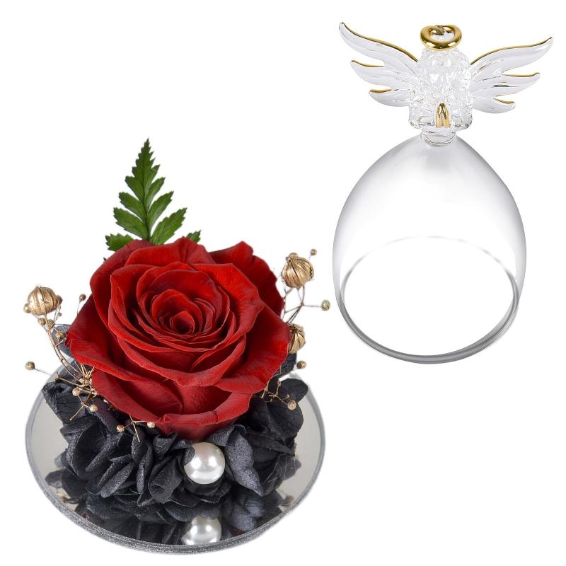 Angel Rose Glass Christmas Ornament