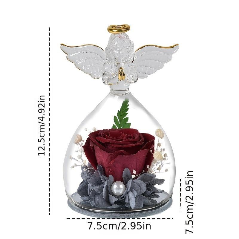 Angel Rose Glass Christmas Ornament