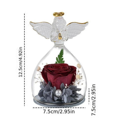 Angel Rose Glass Christmas Ornament