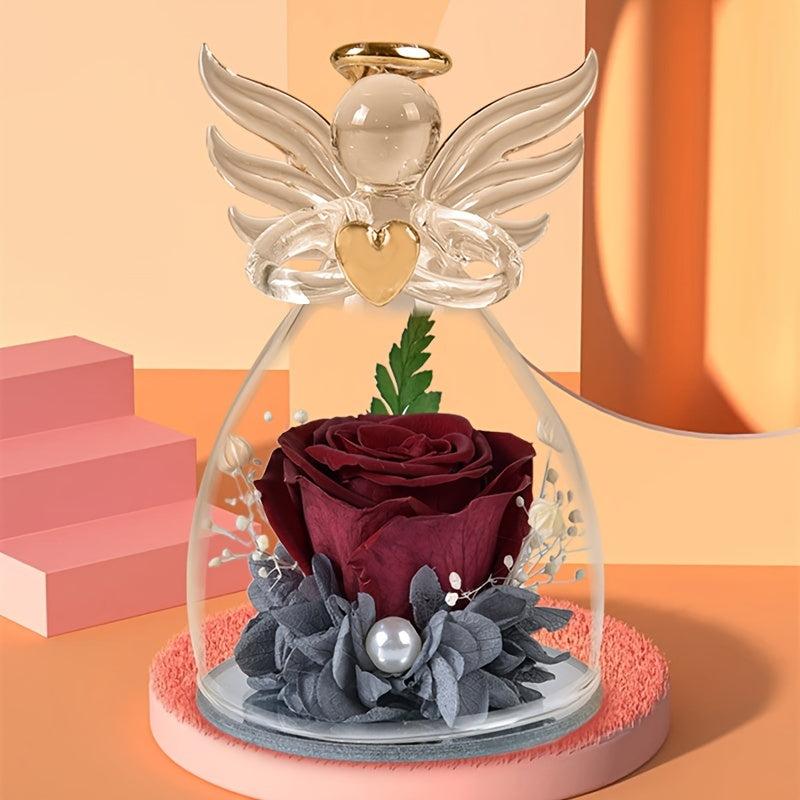 Angel Rose Glass Christmas Ornament