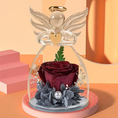 Angel Rose Glass Christmas Ornament