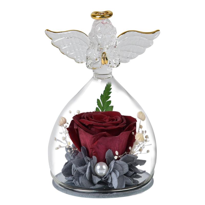 Angel Rose Glass Christmas Ornament