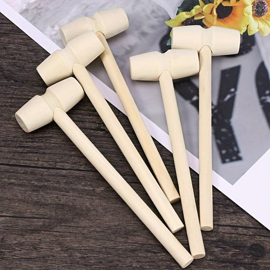 Wooden Hammer Toy Crab Hammer Lobster Hammer Jumping Egg Puzzle Toy