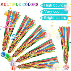 20pcs Bouncy Balls Party Rubber Bouncy Balls With Streamers