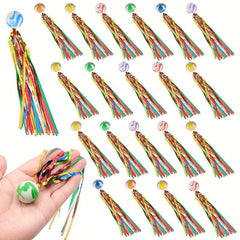 20pcs Bouncy Balls Party Rubber Bouncy Balls With Streamers