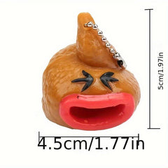 Funny Poo Squeeze Emoticon Keychain Tricky Prank Toy