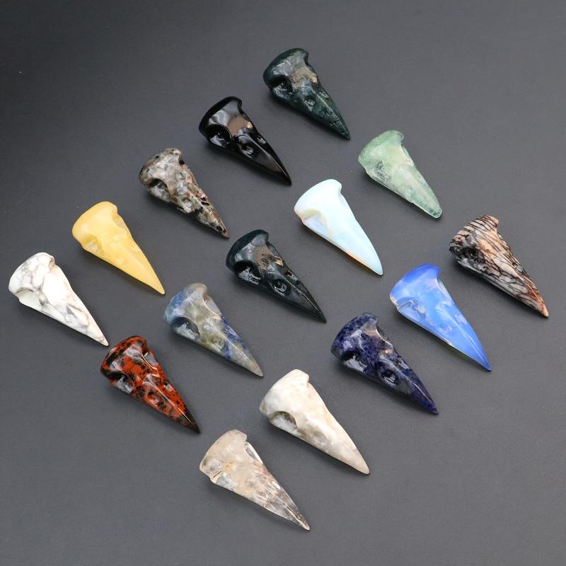 Natural Crystal Bird Skull Reiki Healing Home Decoration and Crystal Gift