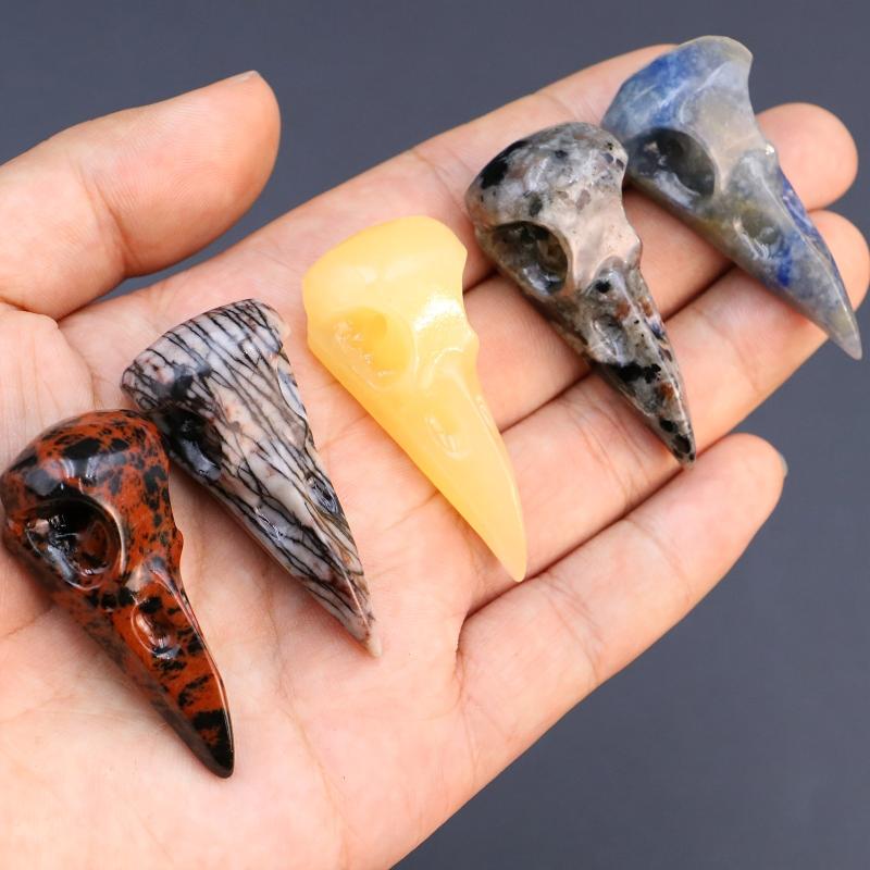 Natural Crystal Bird Skull Reiki Healing Home Decoration and Crystal Gift