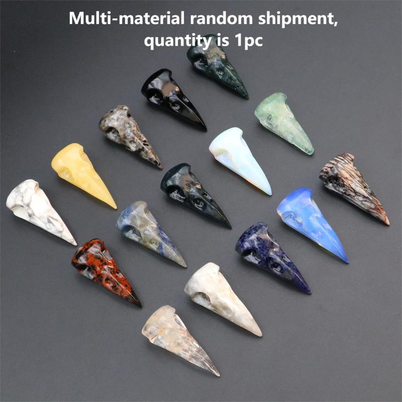 Natural Crystal Bird Skull Reiki Healing Home Decoration and Crystal Gift