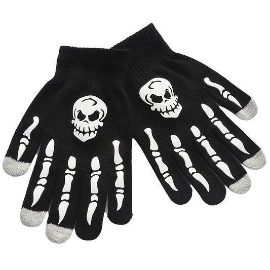 Halloween Skeleton Hand Knitted Gloves Elastic Touch Screen Ghost Claw Gloves