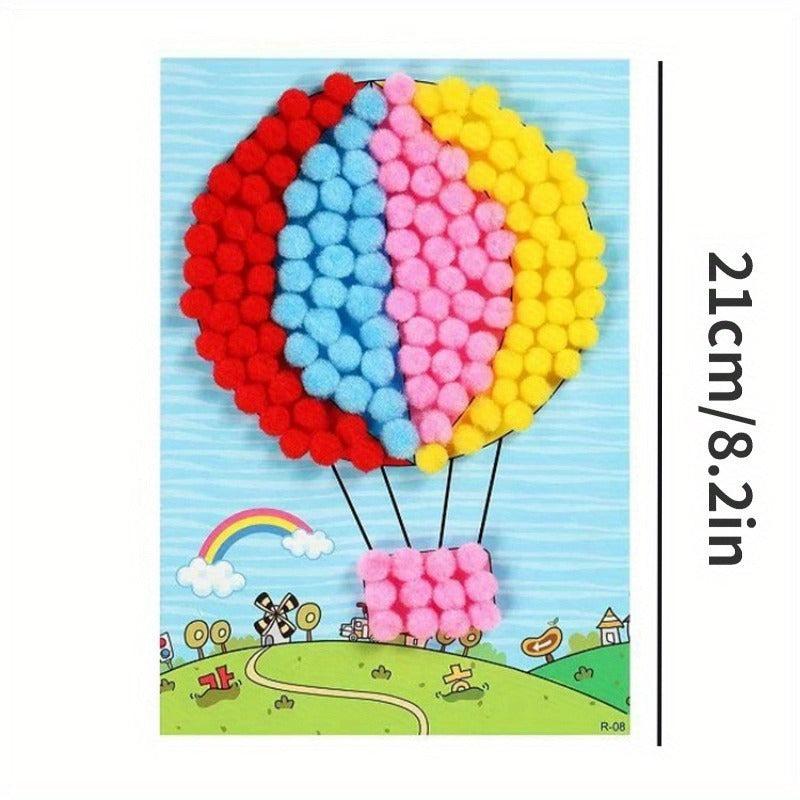 Children's Fur Ball Paste Painting DIY Creative Fur Ball Painting