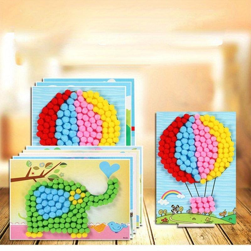 Children's Fur Ball Paste Painting DIY Creative Fur Ball Painting