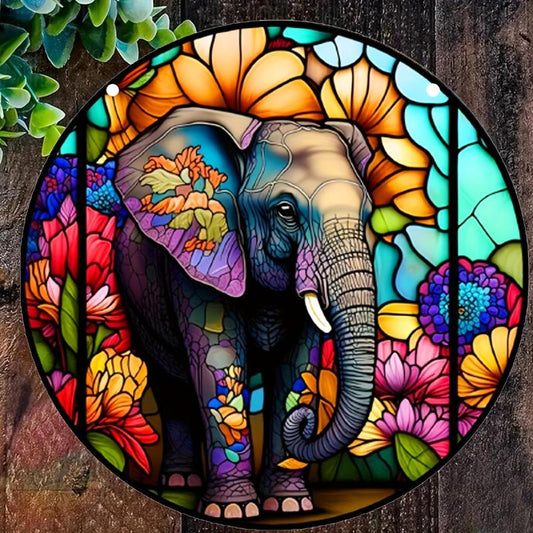 Colorful Elephant Double Side Painted Suncatcher Gift For Mom Friends