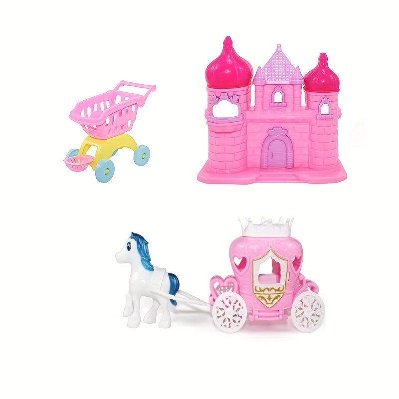 Castle Villa Shopping Cart Simulation Carriage Pumpkin Car Play House Toy