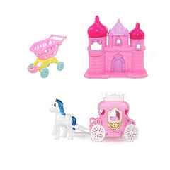 Castle Villa Shopping Cart Simulation Carriage Pumpkin Car Play House Toy