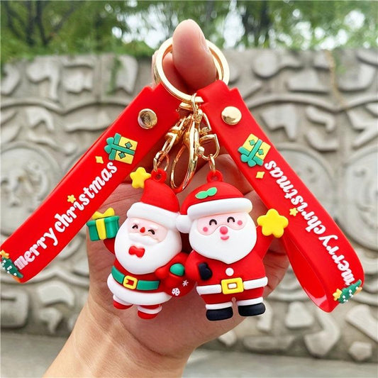 Cartoon Snowman Christmas Keychain Santa Claus Keychain