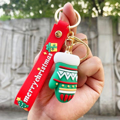 Cartoon Snowman Christmas Keychain Santa Claus Keychain