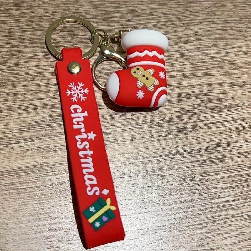 Cartoon Snowman Christmas Keychain Santa Claus Keychain