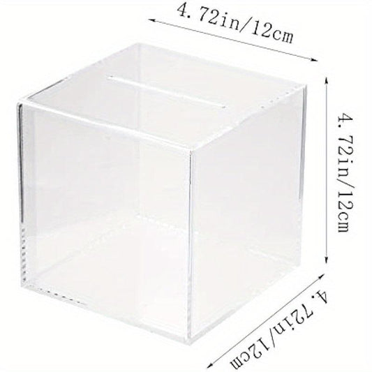 Square Acrylic Adult Piggy Bank Unredeemable Money Box
