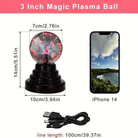 Plasma Ball Light 7.62cm Touch Sensitive Magic Plasma Ball Novelty Toy