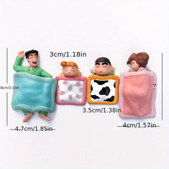 4pcs Japanese Cartoon PVC Room Decor Set