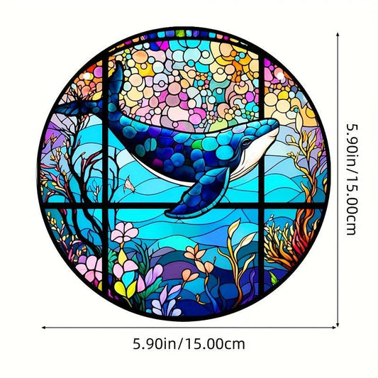 Sea Whale Coral Flower Memorial Suncatcher Window Hanging Decor