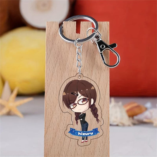 5 Anime Figure Keychain Acrylic Comic Key Ring Manga Toy
