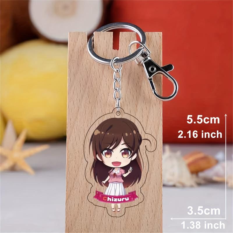 5 Anime Figure Keychain Acrylic Comic Key Ring Manga Toy