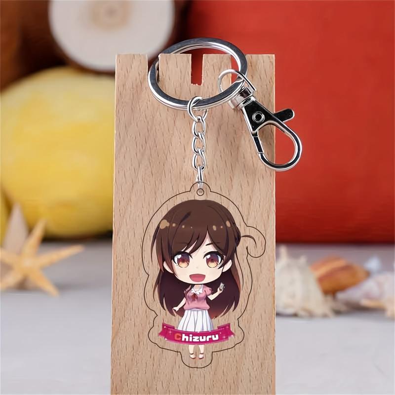 5 Anime Figure Keychain Acrylic Comic Key Ring Manga Toy
