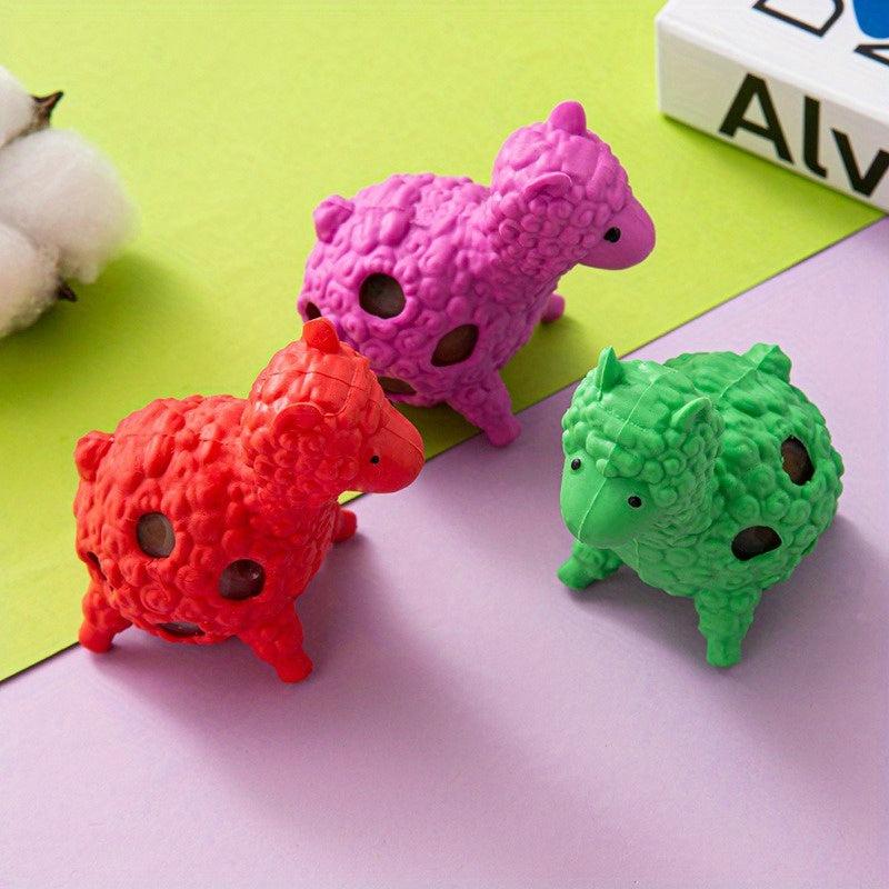 Funny Alpaca Shape Pinch Toy, Multicolored TPR Water Trick Toy