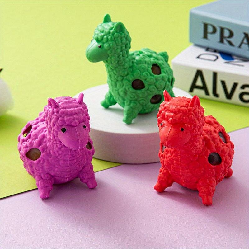 Funny Alpaca Shape Pinch Toy, Multicolored TPR Water Trick Toy