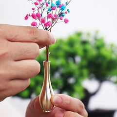 Brass Mini Vase Wine Bottle Incense Stick Tabletop Copper Decoration