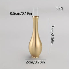 Brass Mini Vase Wine Bottle Incense Stick Tabletop Copper Decoration