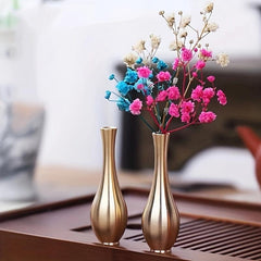 Brass Mini Vase Wine Bottle Incense Stick Tabletop Copper Decoration