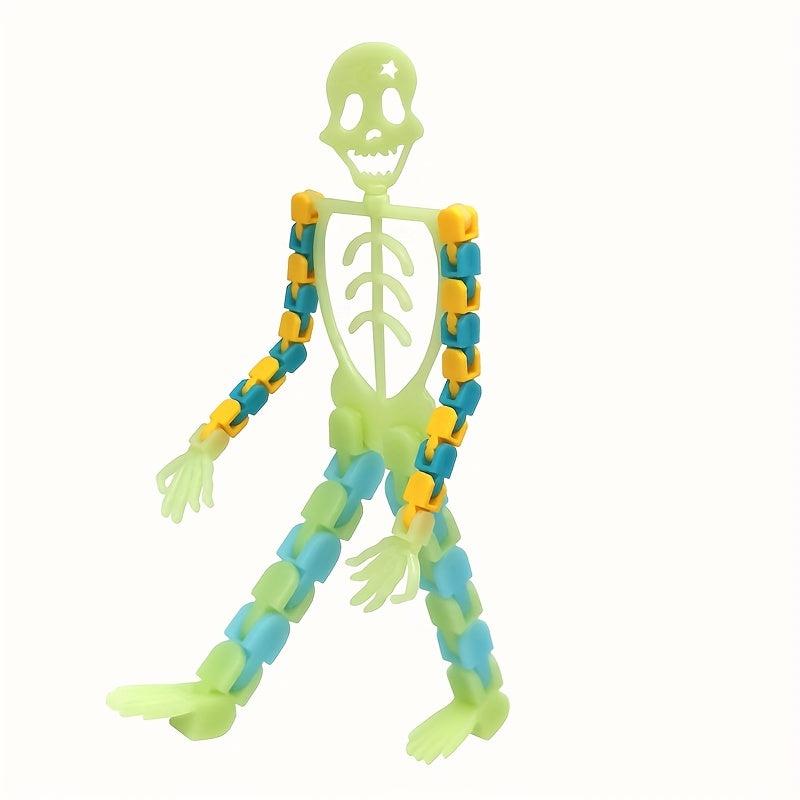 2pcs Halloween Skull Holder Tricky Luminous Skeleton Man Decompressi