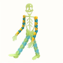 2pcs Halloween Skull Holder Tricky Luminous Skeleton Man Decompressi